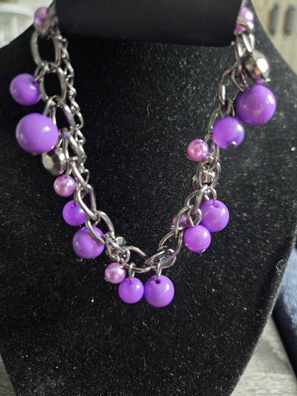 paparazzi Purple Beaded Chain Bracelet